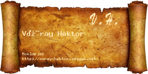Váray Hektor névjegykártya